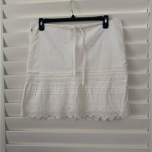 Hollister White Eyelet Mini Skirt